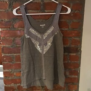 Grey Sequined Tank Top